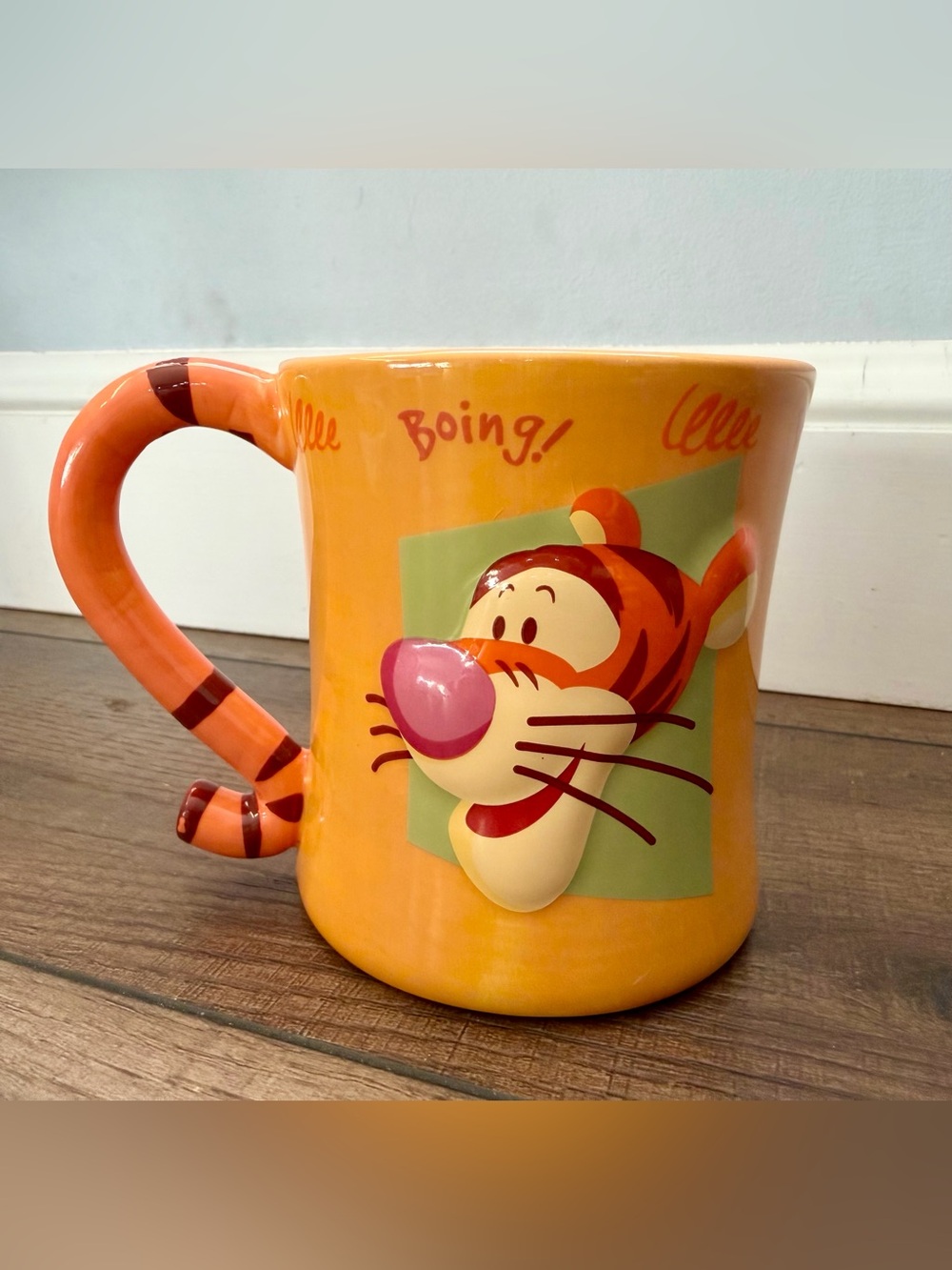 Disney Tigger Mug Monogram Ceramic Coffee Cup Winnie the Pooh Tigger Tail Handle